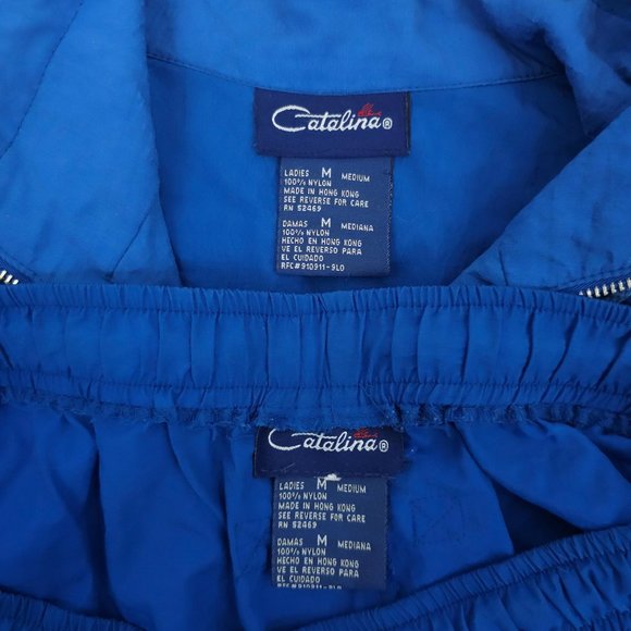 Vtg Catalina Wind Suit Tracksuit Blue Sz M Windbreaker Jacket Pant 80s 90s Retro - Picture 5 of 14